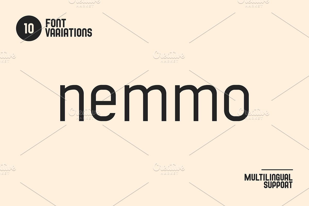 Nemmo Font Family, a Sans Serif Font by Artiveko (Photo 1 of 8)