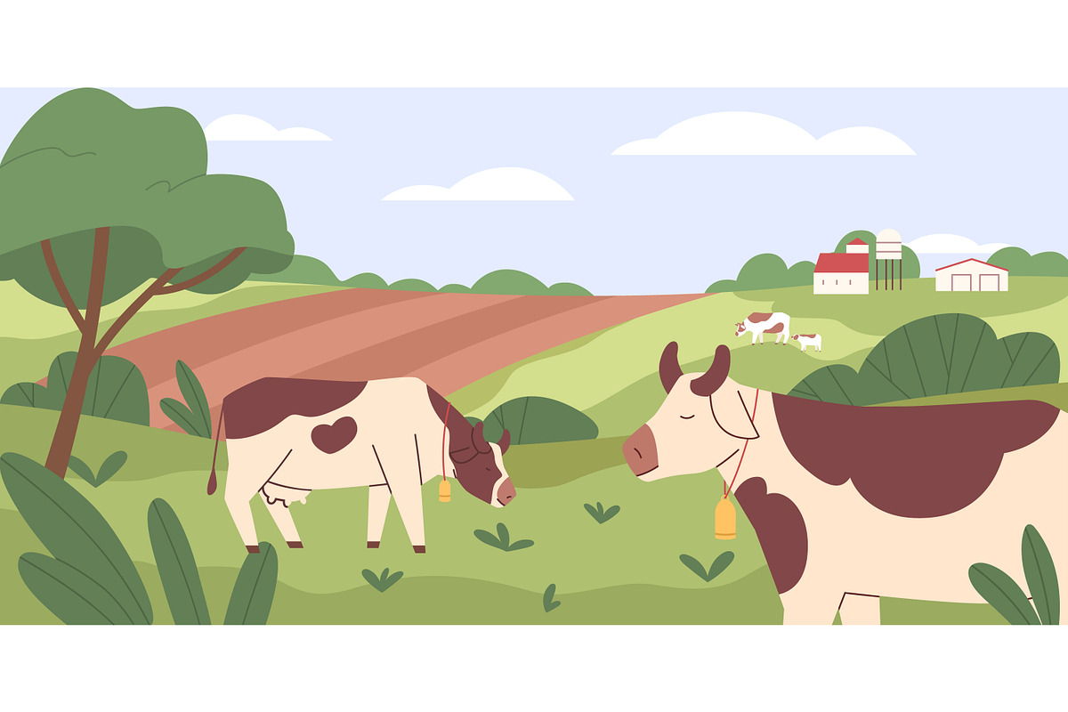 Farm countryside landscapes set, a Seasonal Illustration by Good Studio (Photo 2 of 5)