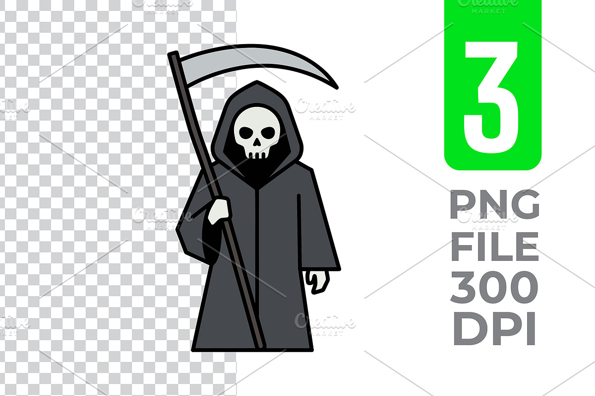 Grim Reaper Trio Vector Pack, an Object Graphic by Artonix (Photo 3 of 3)