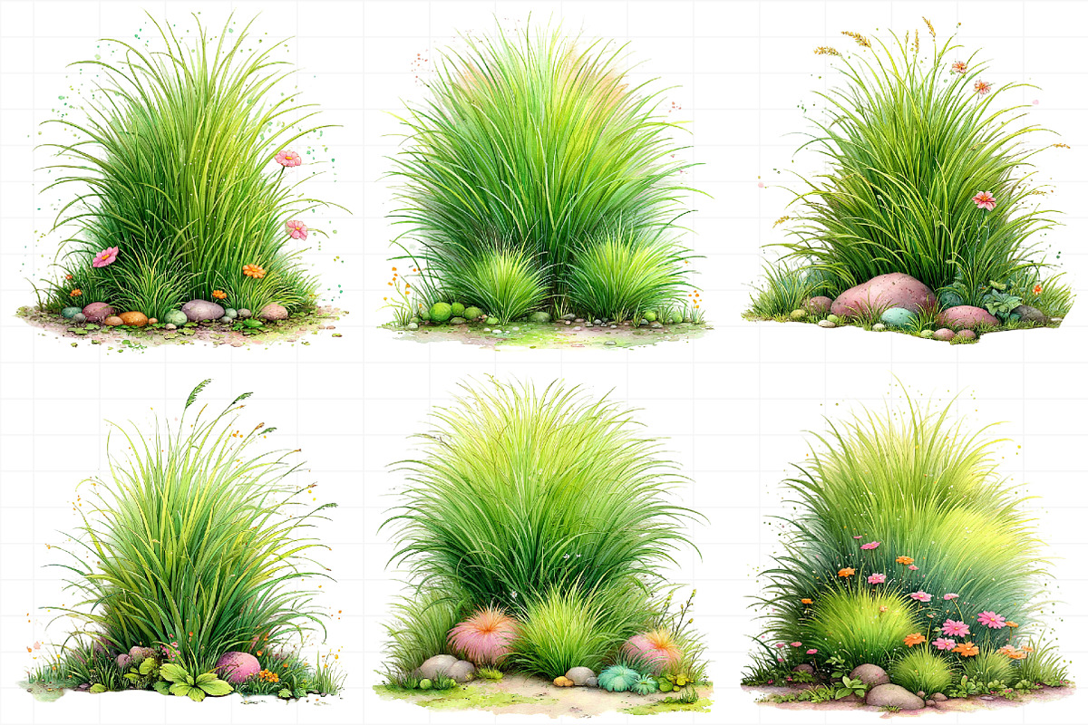 Watercolor Spring Green Grass Clipar, an Illustration by Daily.Designs (Photo 3 of 8)