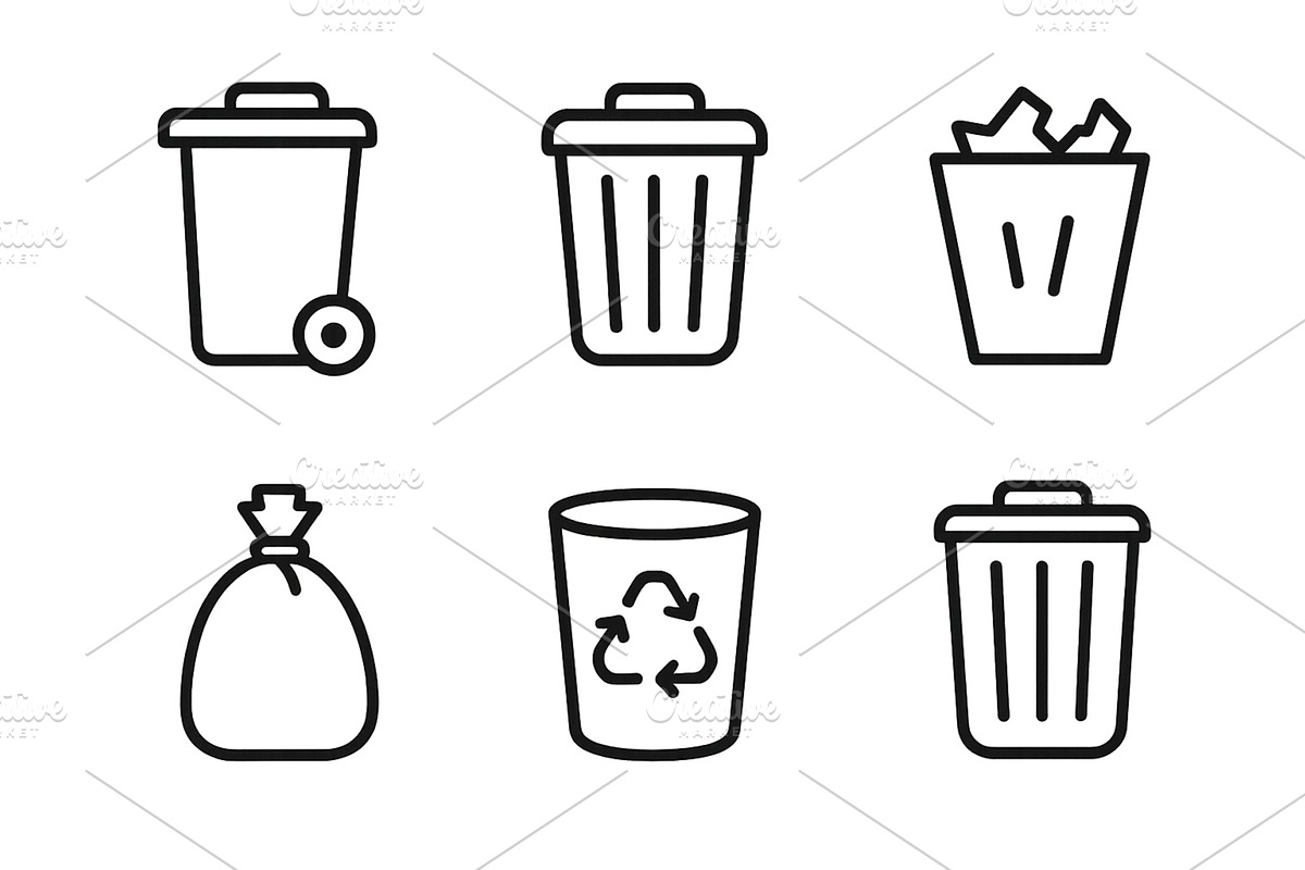 Illustration of various trash bins, an Illustration by ZinetroN