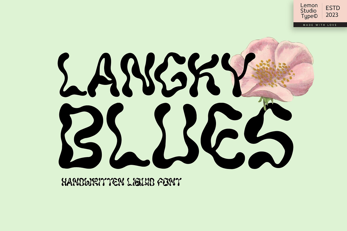 Langky Blues - Liquid Handwritten, a Handwritten Font by Lemon Studio Type (Photo 1 of 7)