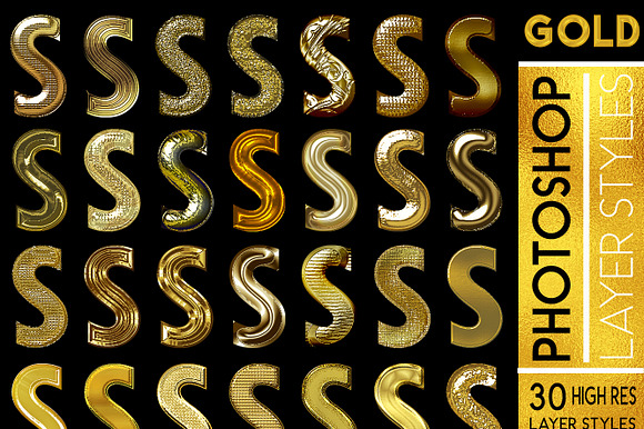 Gold Photoshop Layer Styles preview 4