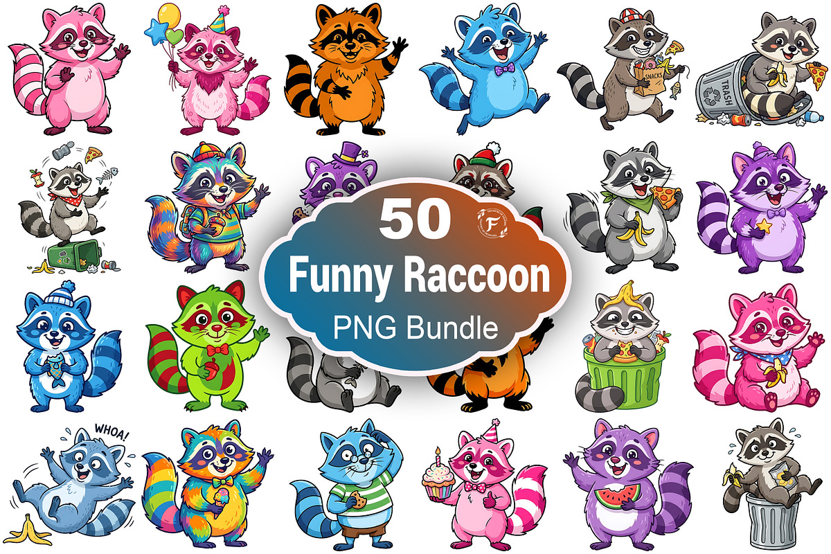 Funny Raccoon Clipart, an Animal Illustration by Forhadx5 (Photo 1 of 8)