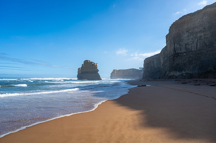 Clifton Beach and Twelve Apostles along the Great Ocean Road, Au