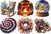 Watercolor Cozy Christmas Clipart, an Illustration by Canvas Craft (Thumbnail 3 of 7)