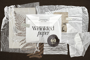 PNG Wrinkled Glued Paper Pack, an Object Graphic by Marie T
