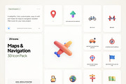 3D Map & Navigation Icons, an Emoji Icon by River Visual (Thumbnail 1 of 5)