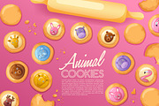 Cute Animal Cookies Set2, an Object Graphic by Daraon (Thumbnail 1 of 2)