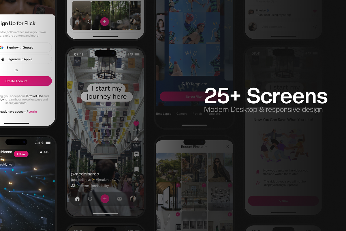 Flick - Social Media UI KIT, a Device Mockup by Odama (Photo 4 of 6)