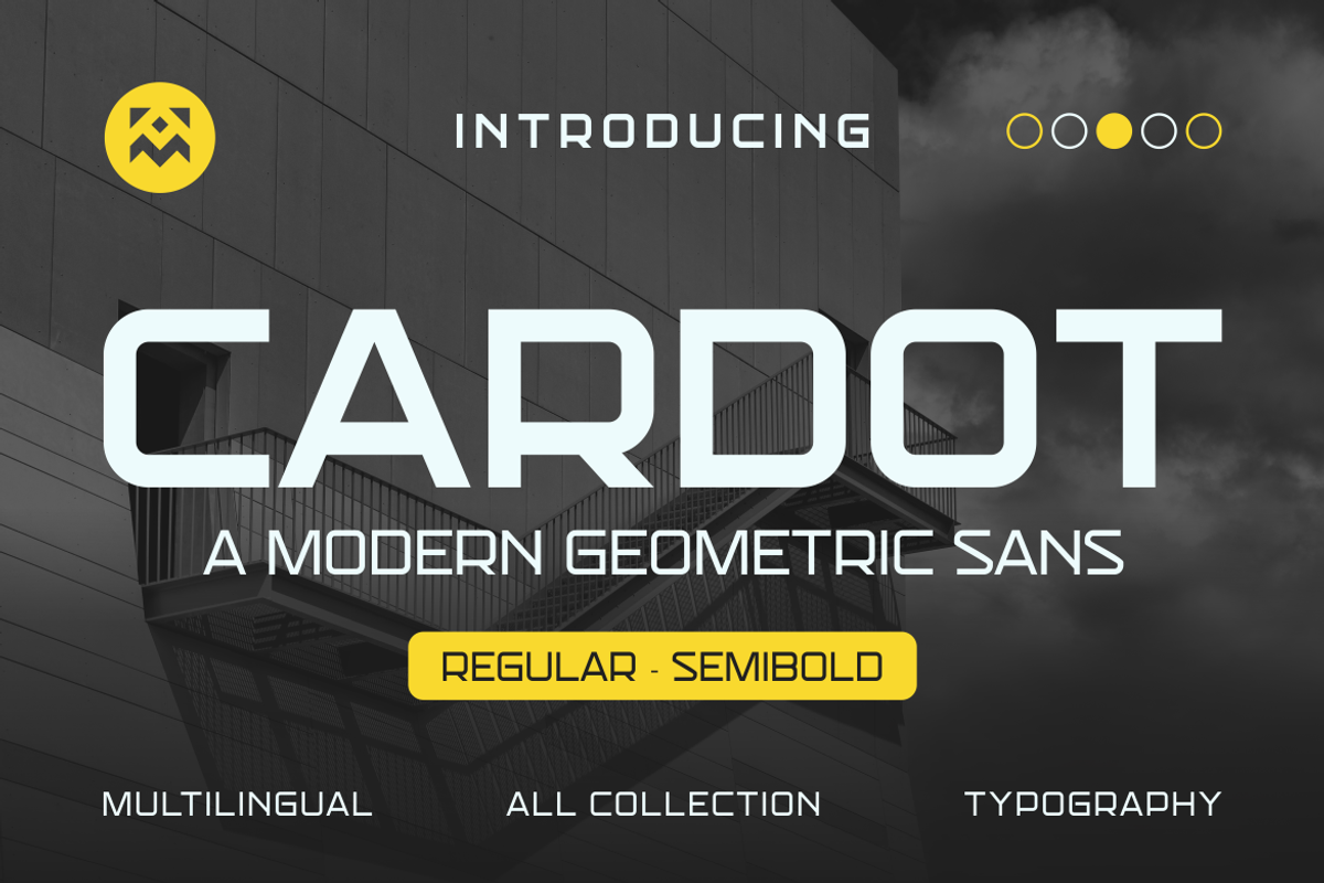 Cardot - A Modern Geometric Font, a Sans Serif Font by Marvadesign (Photo 1 of 6)