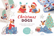 Christmas dogs. Designs generator, an Animal Illustration by Anna Summer (Thumbnail 1 of 14)