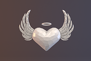Low Poly Angel Heart, an Object 3D Model by CreativeeArt (Thumbnail 6 of 7)