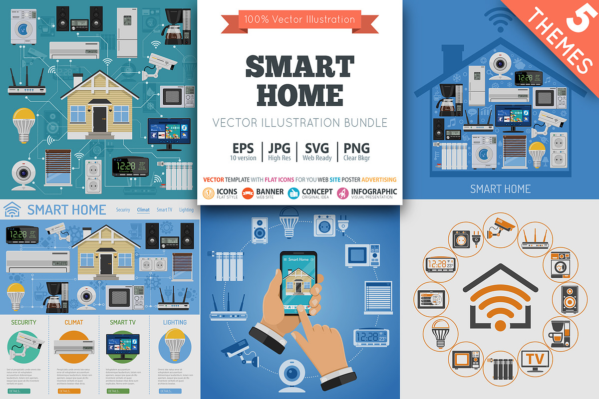 Smart Home and Internet of Things, a Technology Illustration by TAlex (Photo 1 of 7)