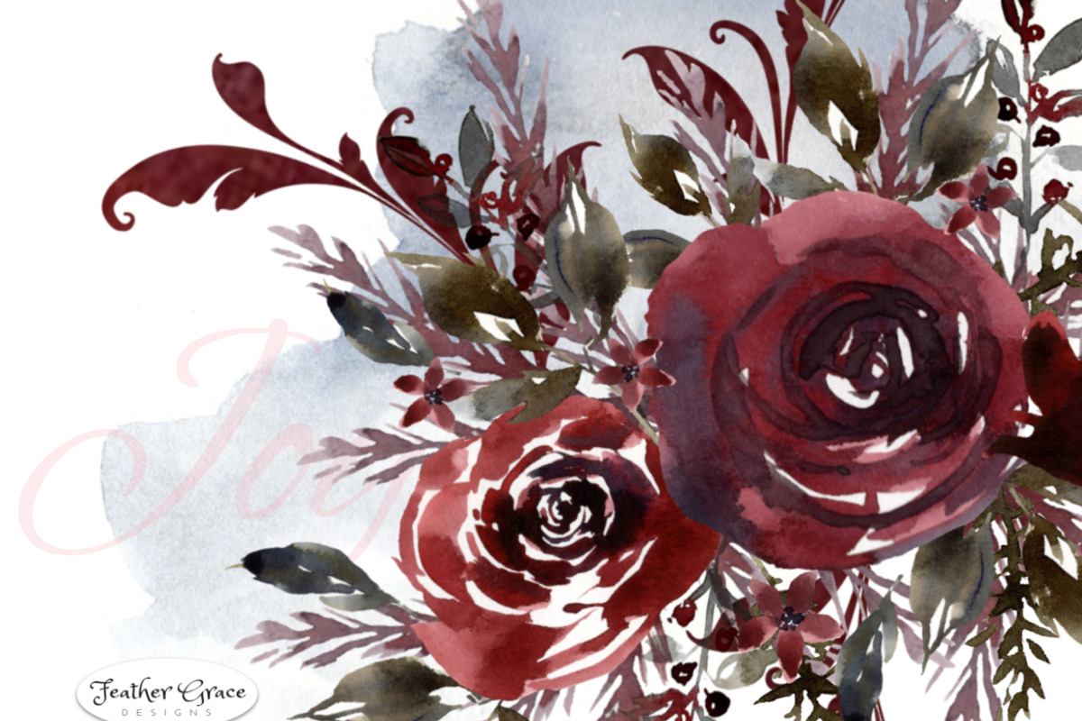 Burgundy Florals, Wreaths, an Illustration by Feather Grace Designs (Photo 4 of 13)