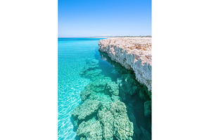 Clear Turquoise Water Along Rocky, a Nature Photo by Lermont51