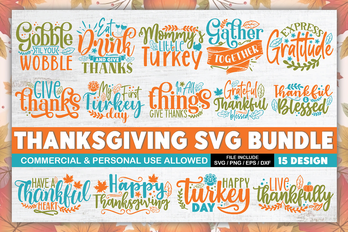 Thanksgiving SVG Bundle, a Graphic by crafthome