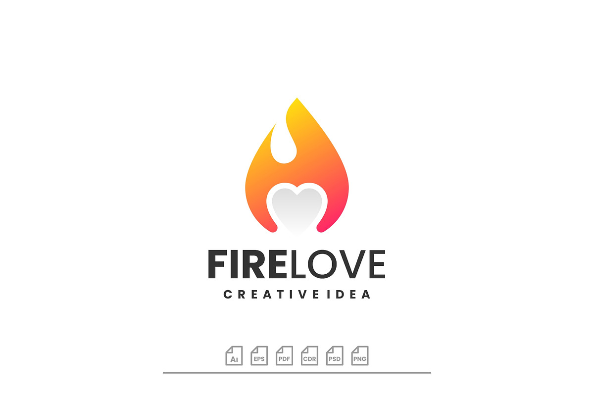 Logo Fire Love Gradient Colorful, a Branding & Logo Template by ARIF22GANTENG