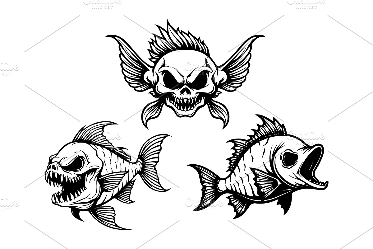 Monster Fish, an Animal Illustration by Pixes