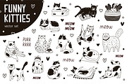 Cute cats black & white set, an Animal Illustration by Good Studio (Thumbnail 1 of 3)