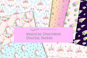 Unicorn Faces Silver Clipart,Pattern, an Illustration by Mia's Graphic Design (Thumbnail 9 of 10)