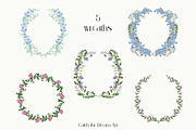 Dusk Blue Watercolor Florals, a Decorative Illustration by Catch the Dream Art (Thumbnail 7 of 12)
