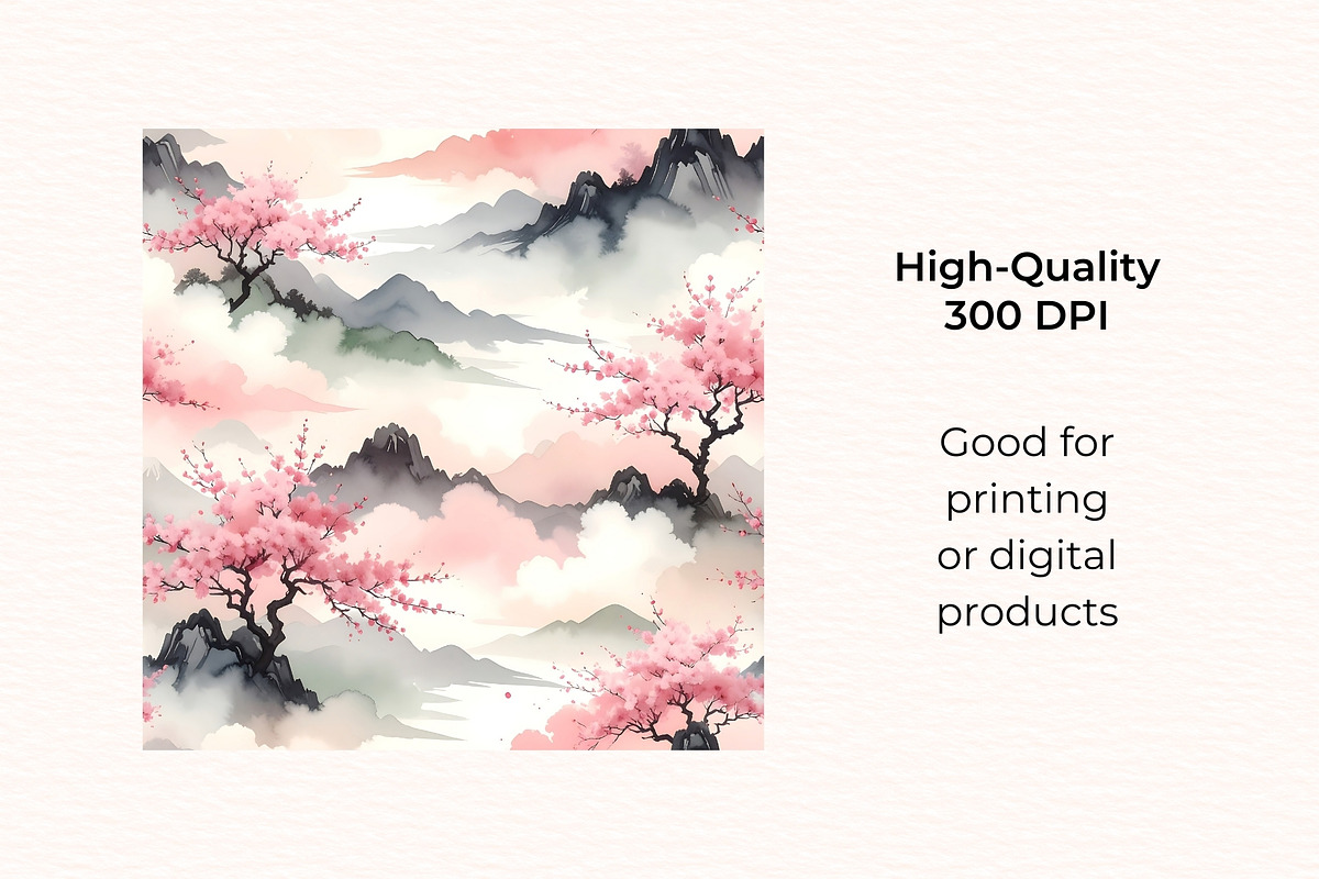 Sakura Blush Seamless Patterns, a Pattern Graphic by Anna Design Studio (Photo 3 of 6)