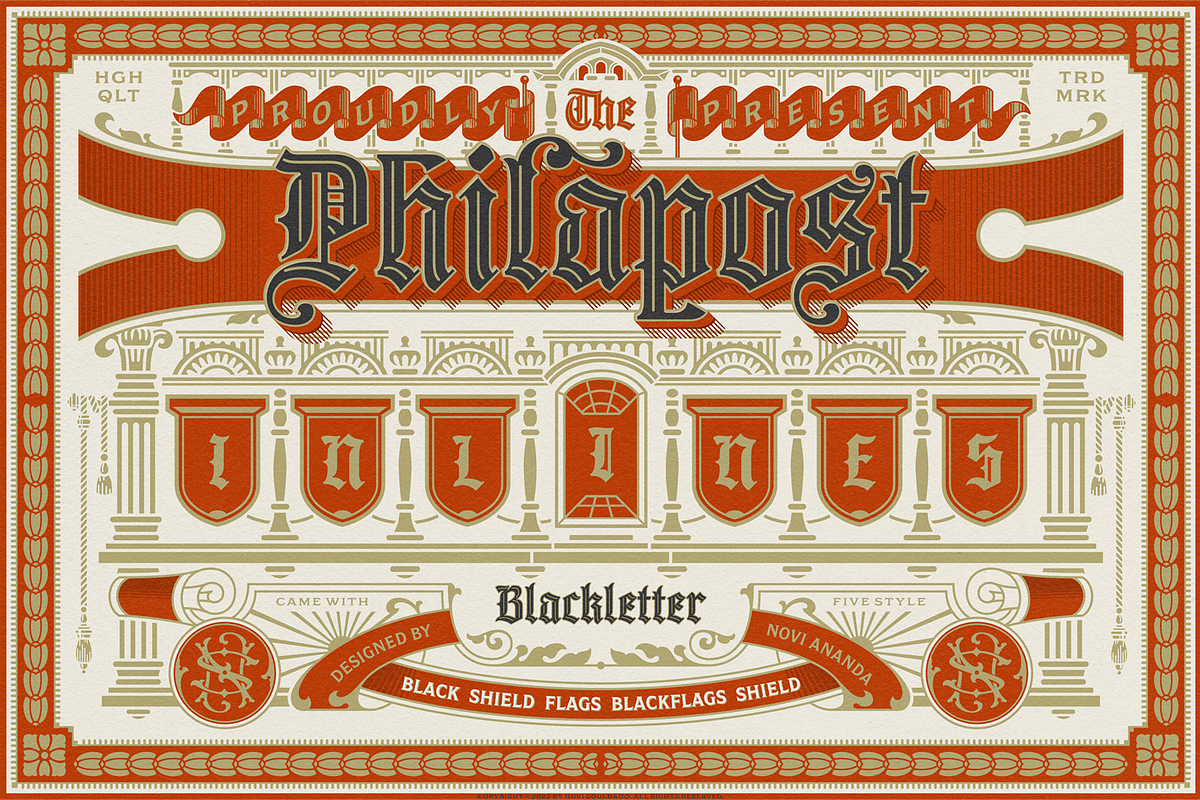 NS Philapost Inlines, a Blackletter Font by Novisouldado (Photo 1 of 8)