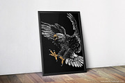 Rock and roll eagle for t-shirt, an Animal Illustration by Goularte Design (Thumbnail 6 of 7)