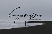 Sansino - Handwritten Font, a Script Font by Fikryal Studio (Thumbnail 1 of 8)