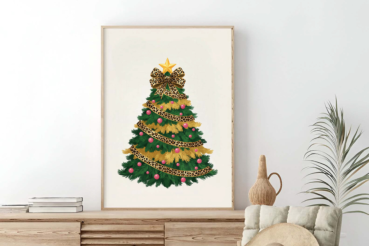 Coquette Christmas Trees Leopard Bow, an Illustration by SinaCreation (Photo 2 of 7)
