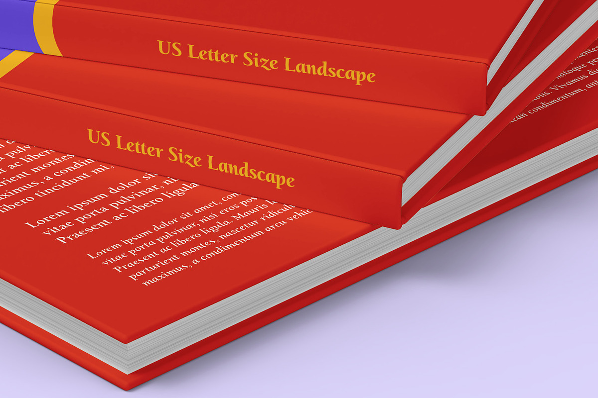 US Letter Size Landscape Book Mockup, a Books & Magazine Mockup by Illusiongraphic (Photo 25 of 31)