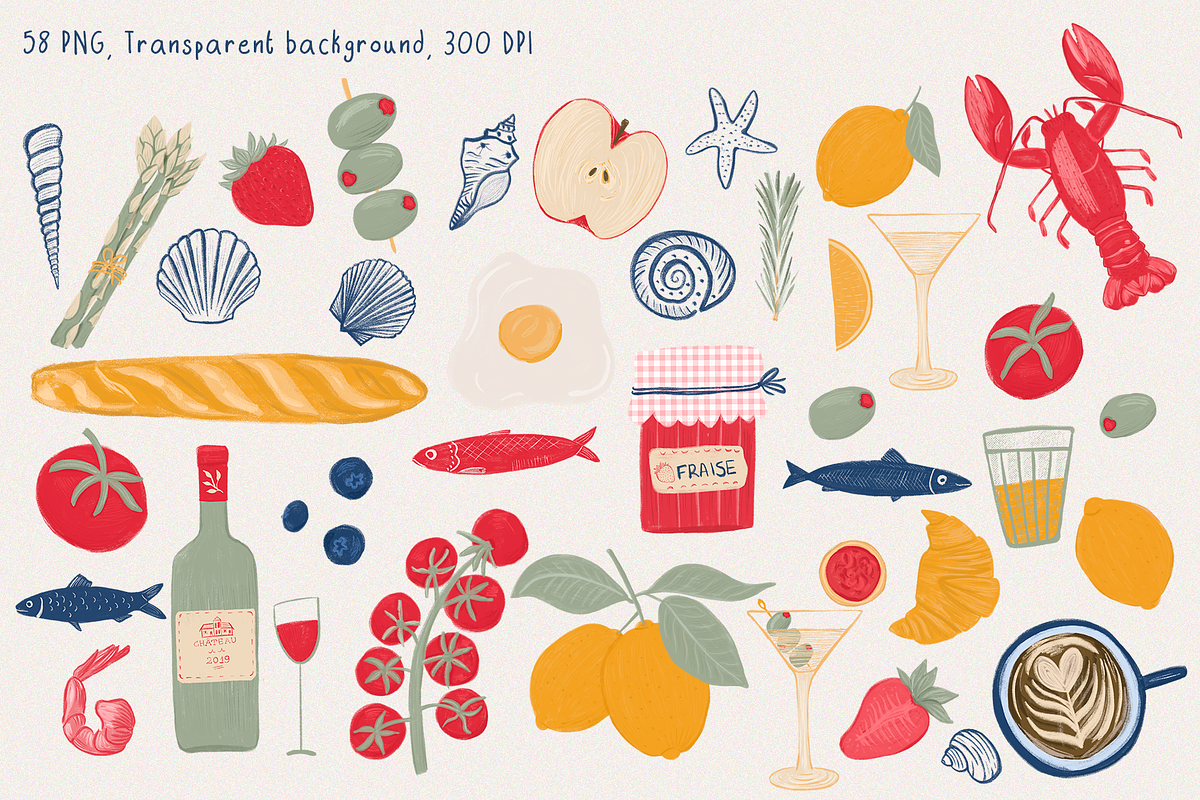 Mediterranean Coastal – Clipart, a Food Illustration by PenguinArtStudio (Photo 3 of 13)
