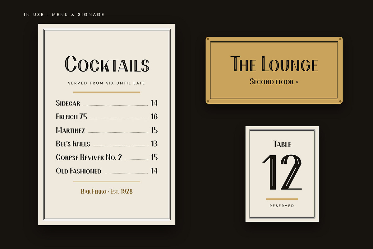 Ferrovane Font: Art Deco Headline, a Serif Font by Build Interactive (Photo 4 of 8)