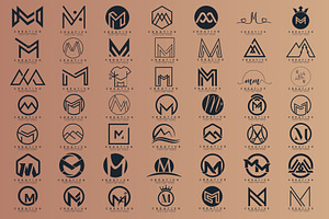 Letter M Logo Bundle MM Monogram Set