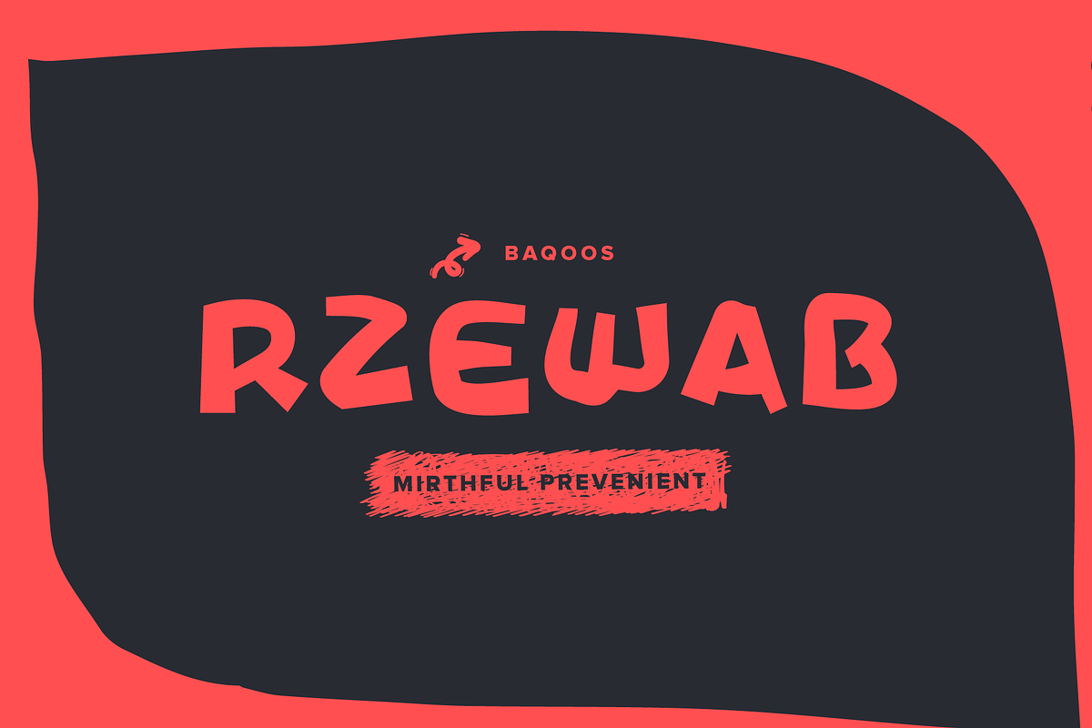 Rzewab Font, a Handwritten Font by baqoos (Photo 1 of 9)