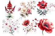Watercolor Valentines Wildflowers, an Illustration by Designworld (Thumbnail 4 of 5)