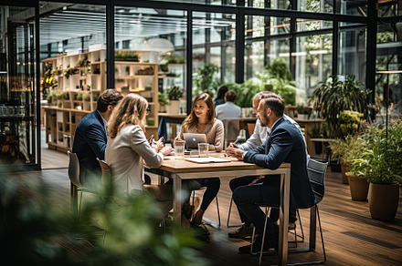 Business people working together in, a Business Photo by Pixeness