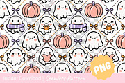 Ghostly Cute Harvest Seamless, a Pattern Graphic by CpSnowy (Thumbnail 2 of 5)