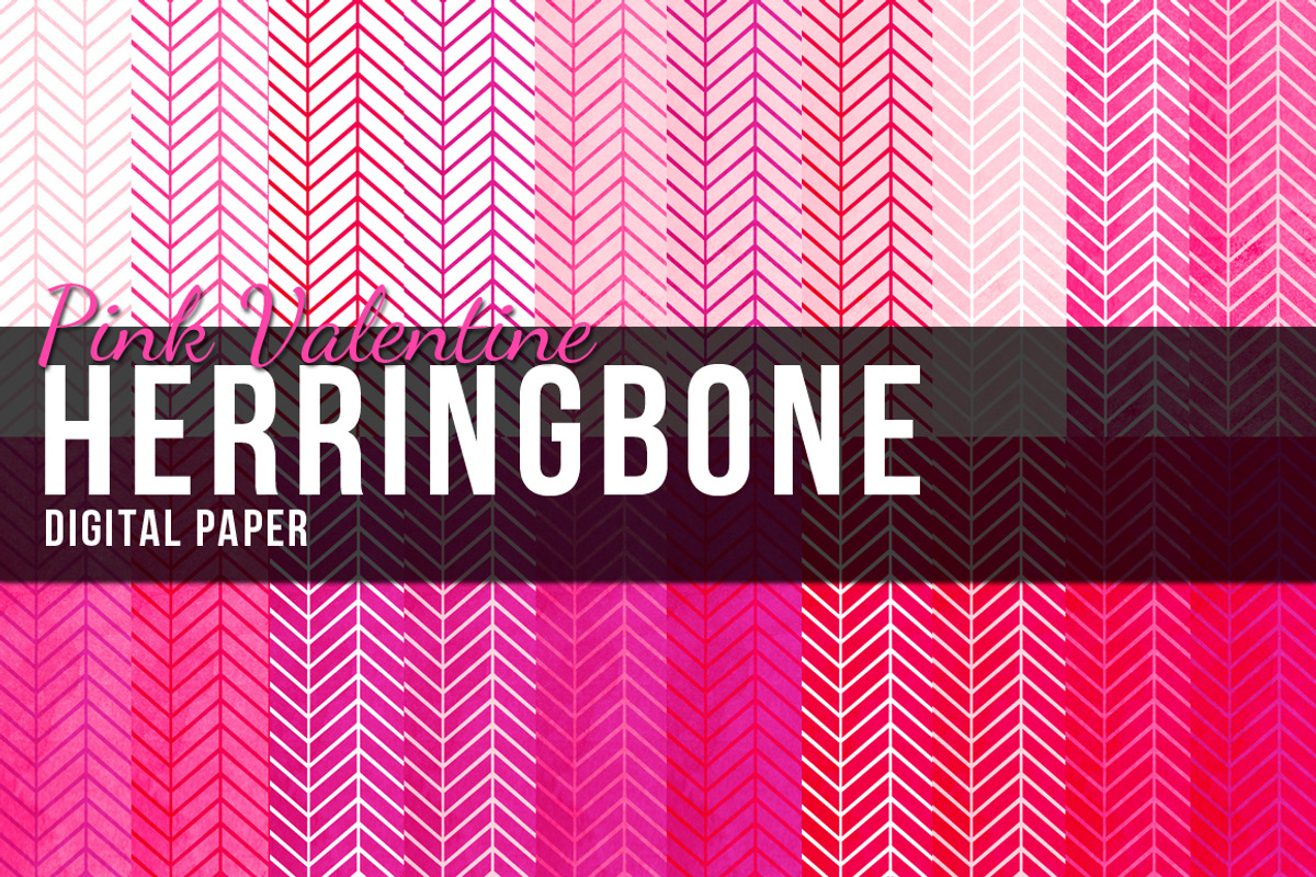 20 Pink Herringbone Papers
