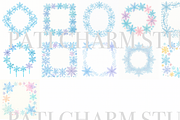 Snowflake Border Clipart Set, a Decorative Illustration by Pati Charm Studio (Thumbnail 2 of 8)
