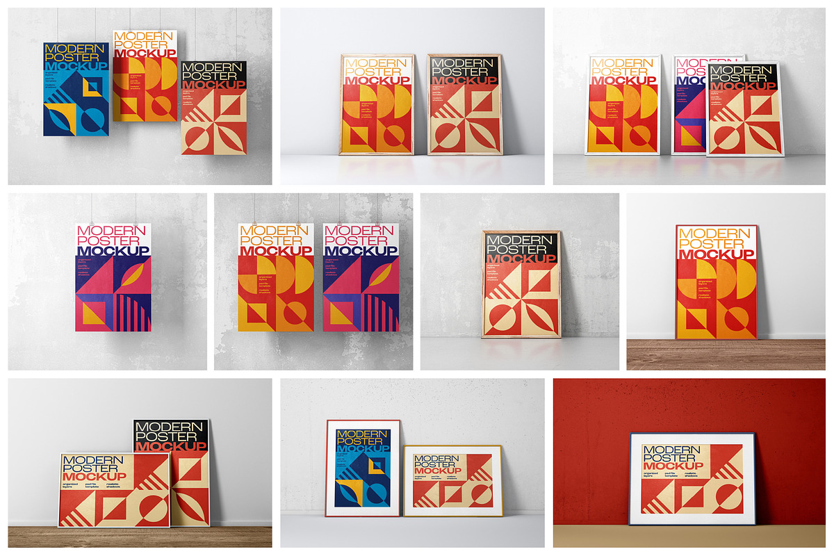 Modern Poster Mockup Set, a Print Template by Deeplab (Photo 2 of 25)