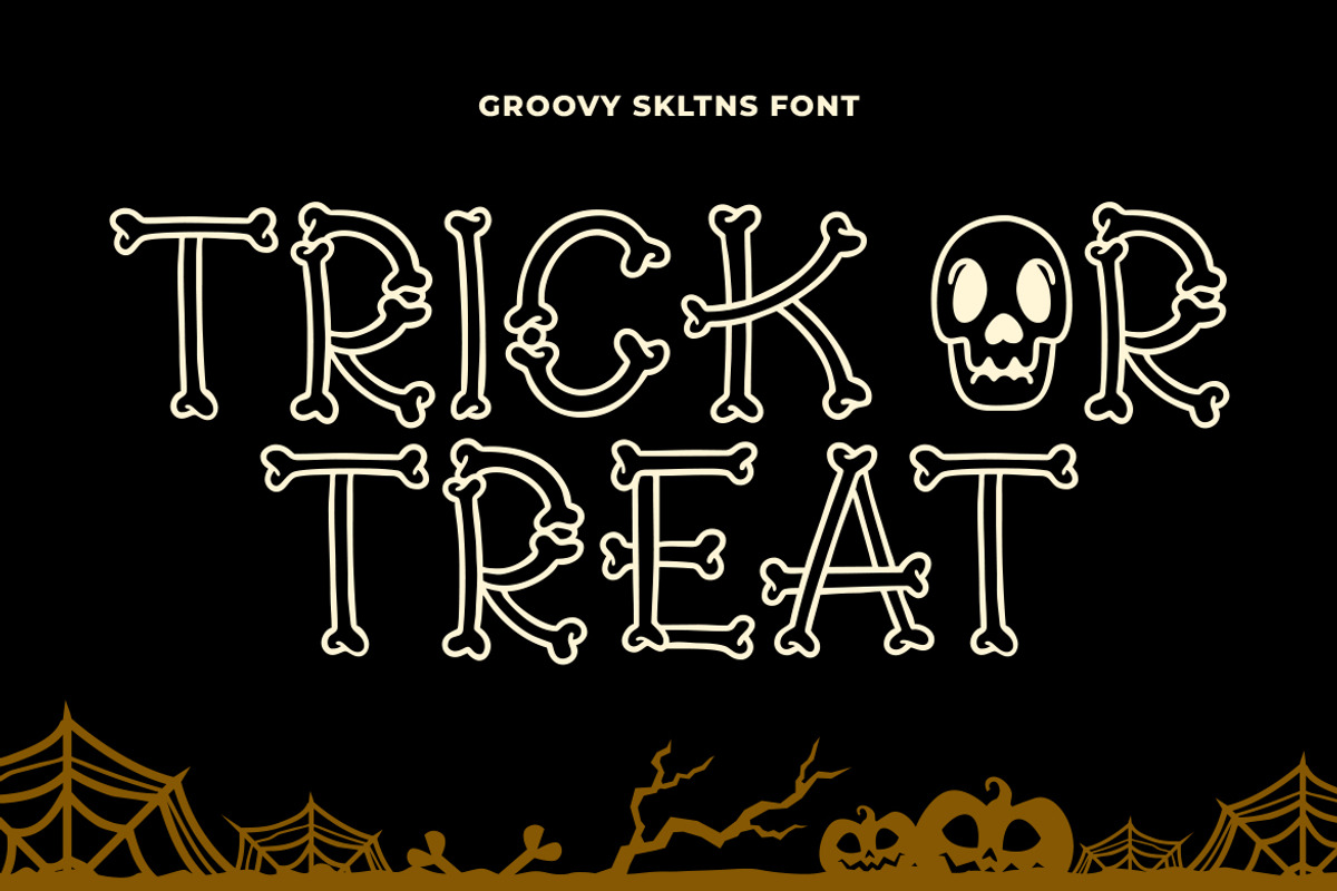 Groovy Skltns Bone Shaped Typeface, a Handwritten Font by GroovyFontCo (Photo 3 of 7)