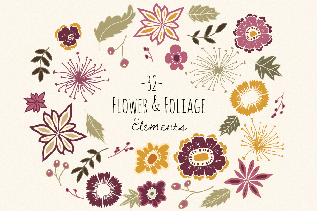 Wildflower Elements in Burgundy preview 2