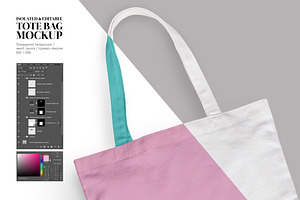 Isolated Canva Tote Bag Mockup