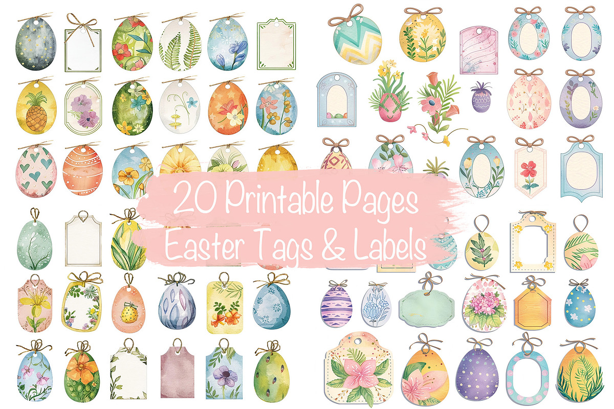 Printable Pages of Easter tags, a Decorative Illustration by Fusion Dream (Photo 1 of 5)