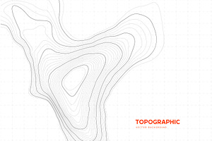 Abstract white topographic map, an Illustration by Liudmyla Matviiets