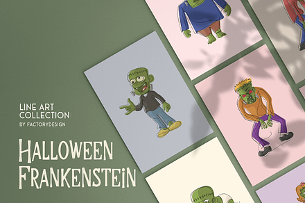 Frankenstein Halloween Illustration