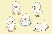 Baby Duck Character Set Collection, an Animal Illustration by Artpon Illustration (Thumbnail 1 of 3)
