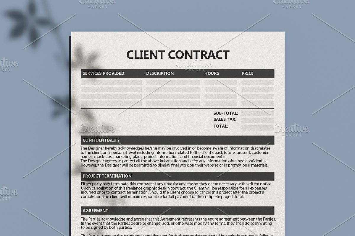 Client Contract - Fillable PDF preview 2